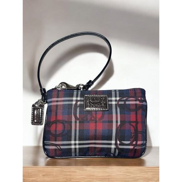 Coach 18713 Poppy Signature Tartan Glam Tote & Matching Wristlet - Picture 7 of 12